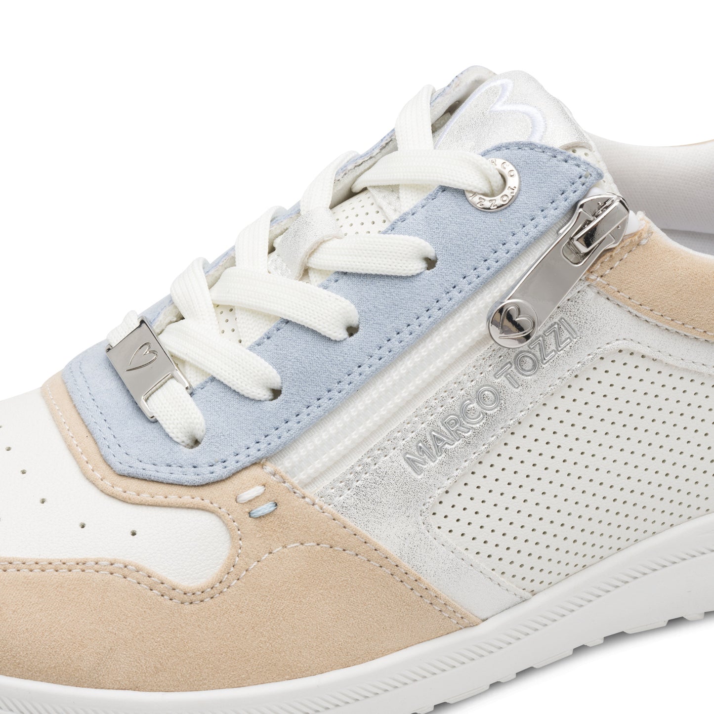 Marco Tozzi Zip Trainer WHITE/LT. BLUE