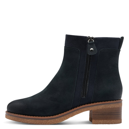 Marco Tozzi Navy Block Heel Boot