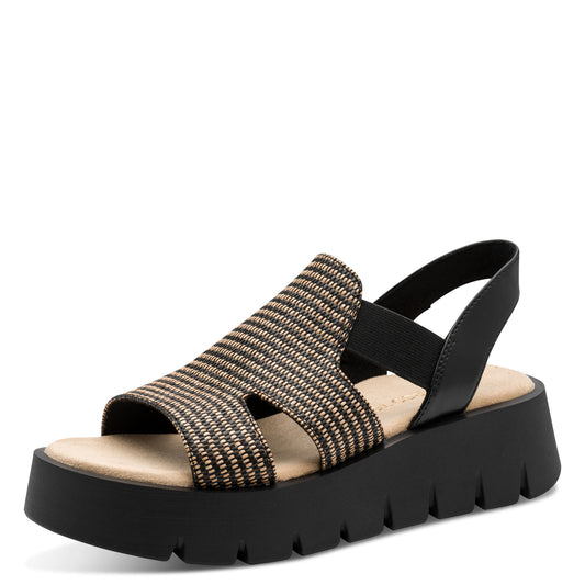 Marco Tozzi Flatform Sandal Black