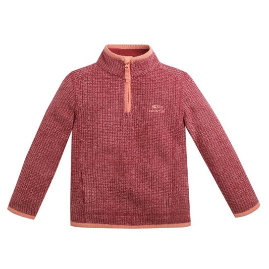 Archie Unisex Kids Eco 1/4 Zip Grid Fleece Rich Red