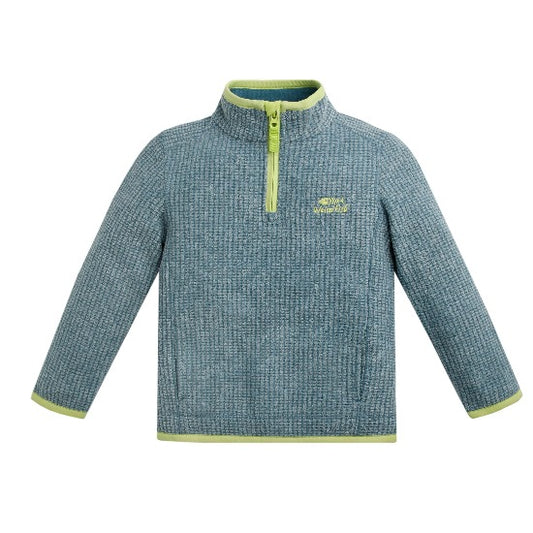 Archie Unisex Kids Eco 1/4 Zip Grid Fleece Blue