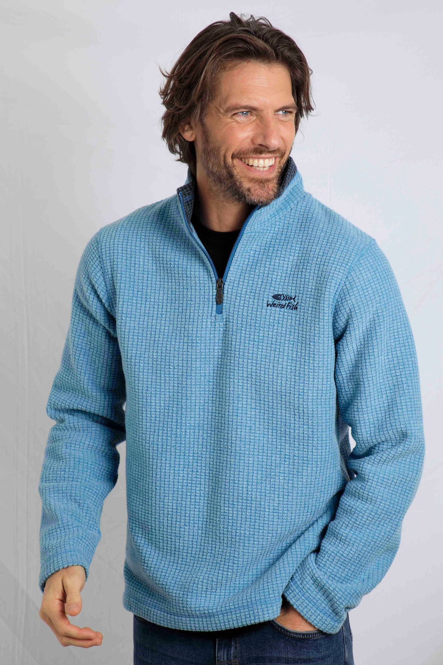 Weird Fish Newark Fleece - Sky Blue