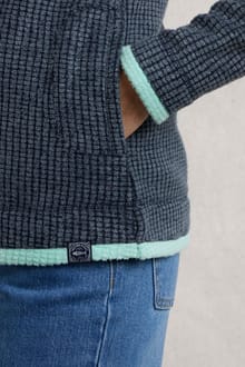 Weird Fish Ariana Grid Fleece- Rich Navy