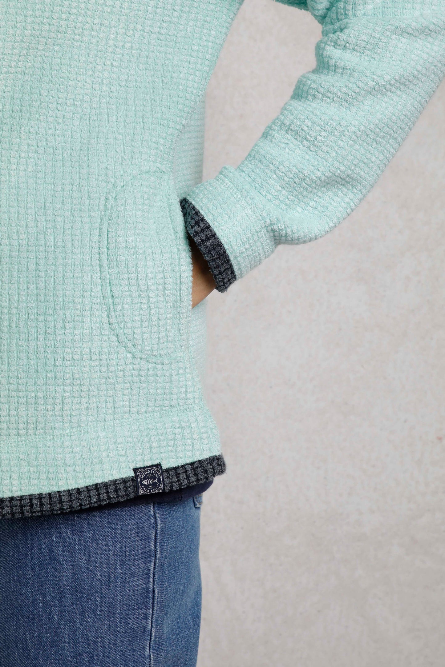 Weird Fish Ariana Grid Fleece- SeaSpray