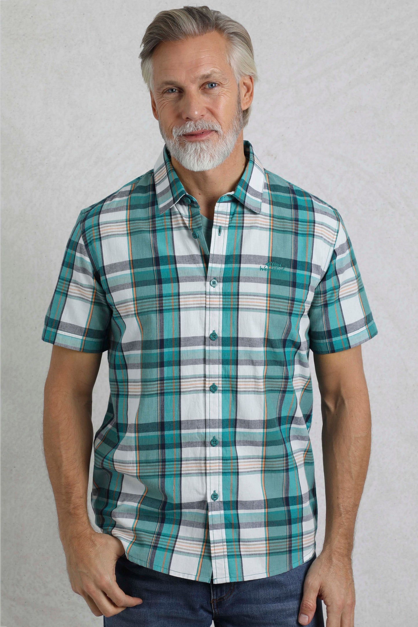 Weird Fish Judd Short Sleeve Check Shirt White