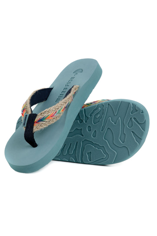 Weir Fish Adila Braided Flip Flop Mineral Blue
