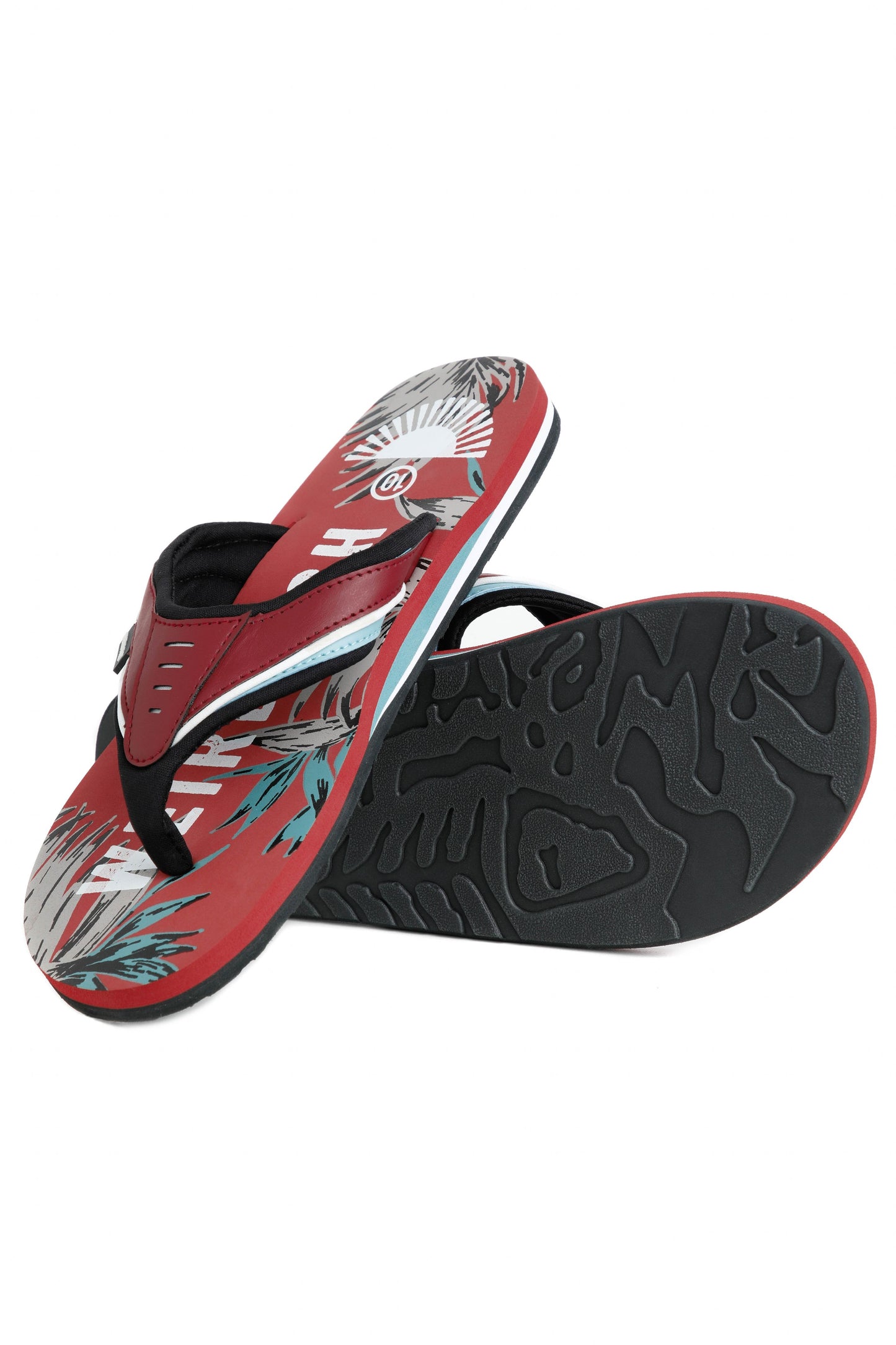 Weird Fish Lexington Printed Flip Flops Paprika