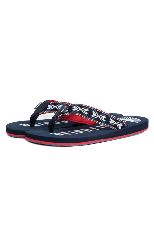 Weird Fish Hamdon Jacquard Flip Flop Navy
