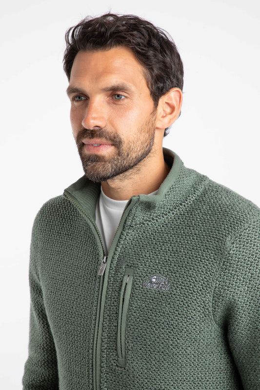 Weird Fish Mens Transom Full Zip Macaroni - Army Green