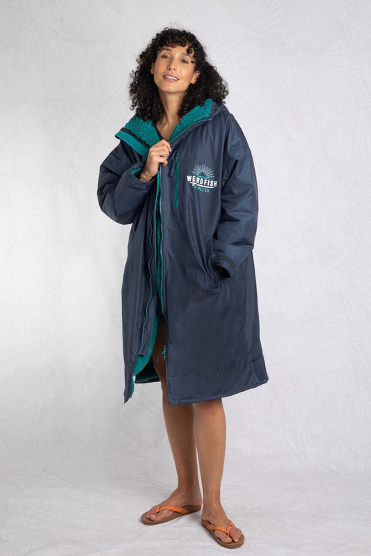 Weird Fish Atlantic Waterproof Robe Blue Surf
