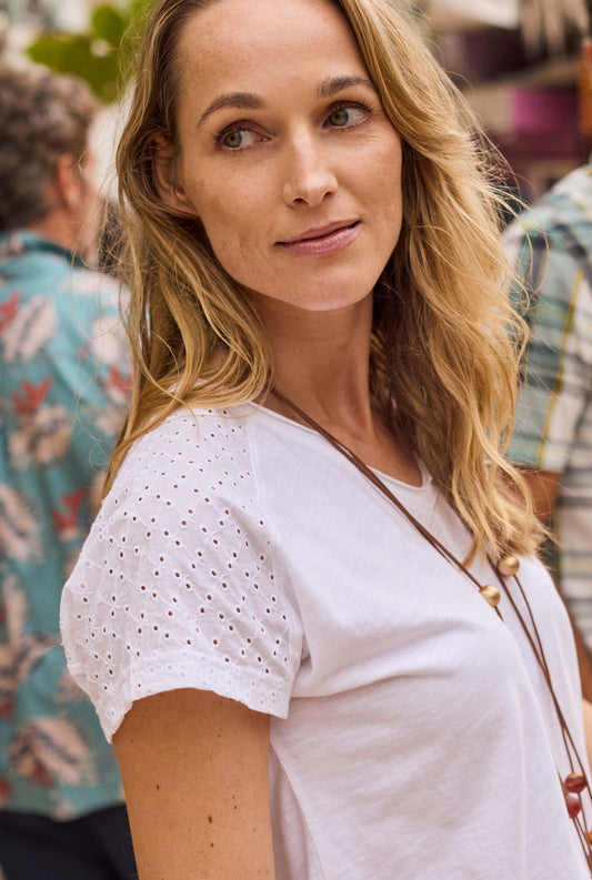 Pernille Cutaway Tee White