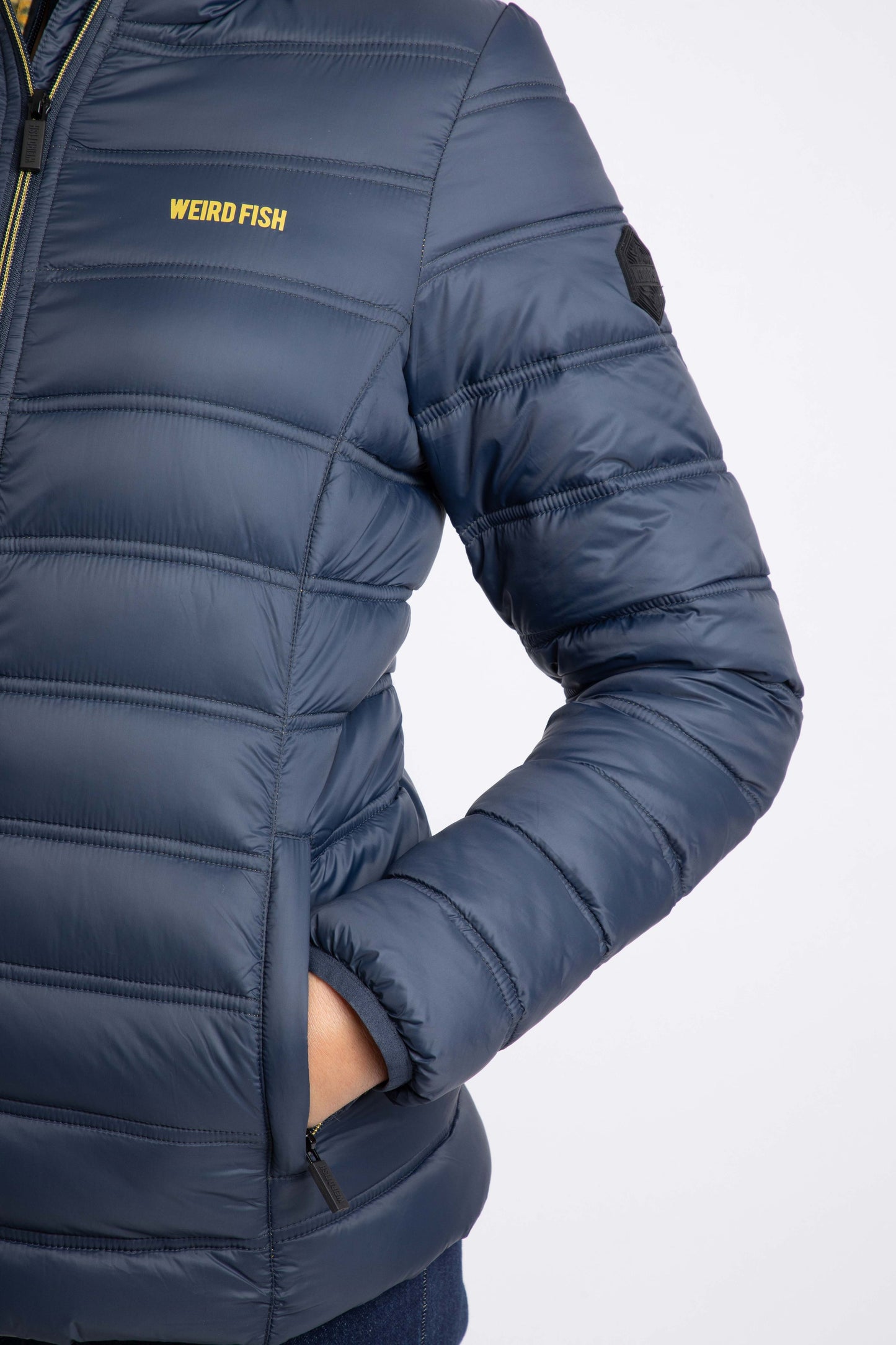 Weird Fish Eshka Lightweight Padded Jacket Navy Blue
