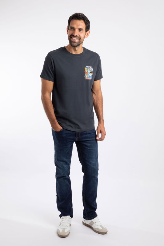 Weird Fish Fawlty Trouters Artist T-Shirt Navy