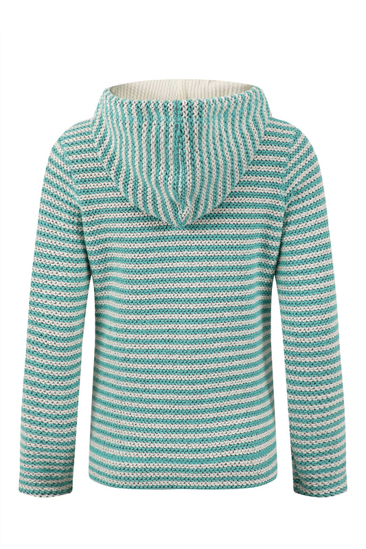 Weird Fish Fisher Full Zip Stripe Macaroni Hoodie Apple Mint