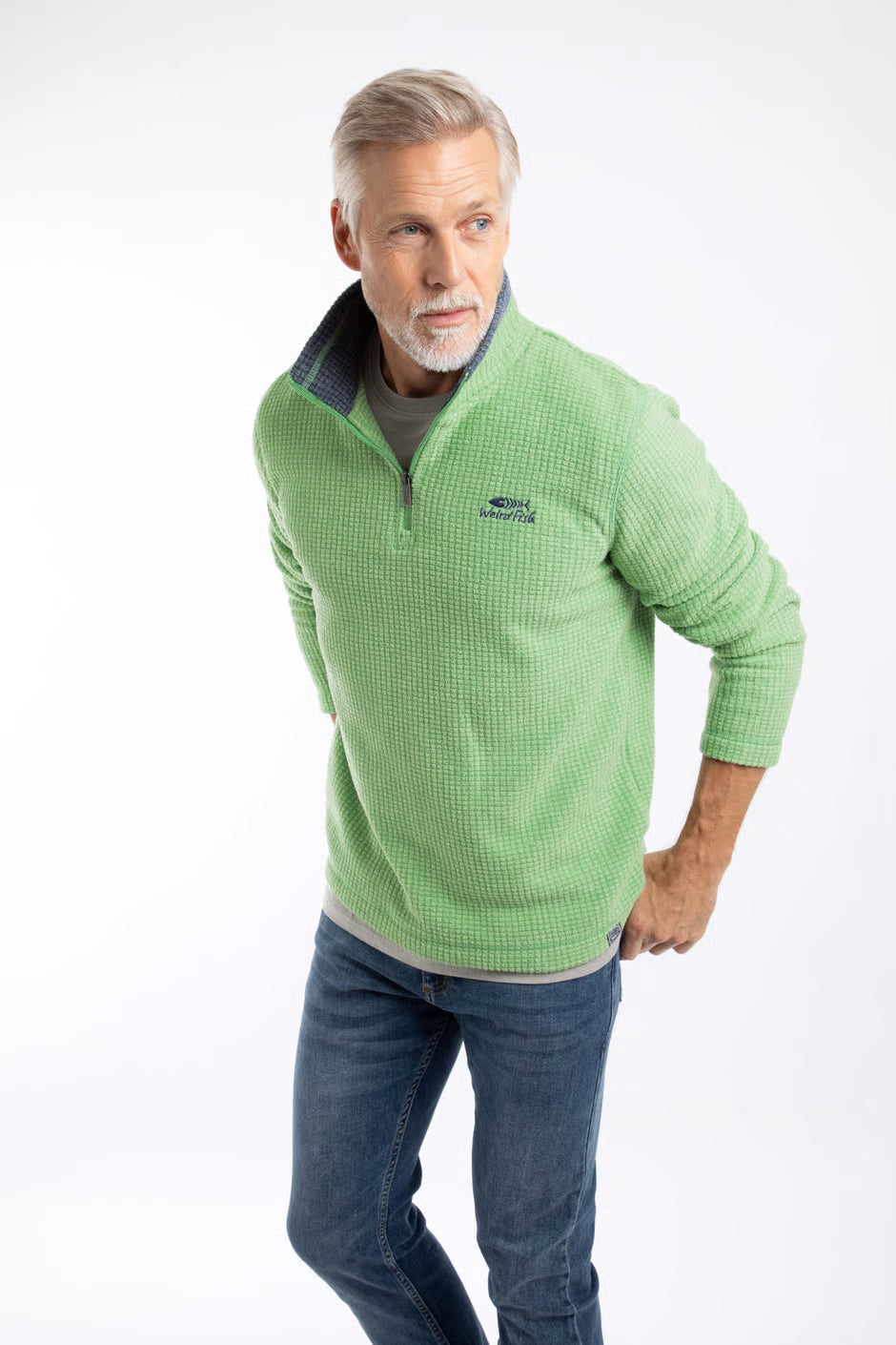 Weird Fish Mens Newark Fleece Grass Green