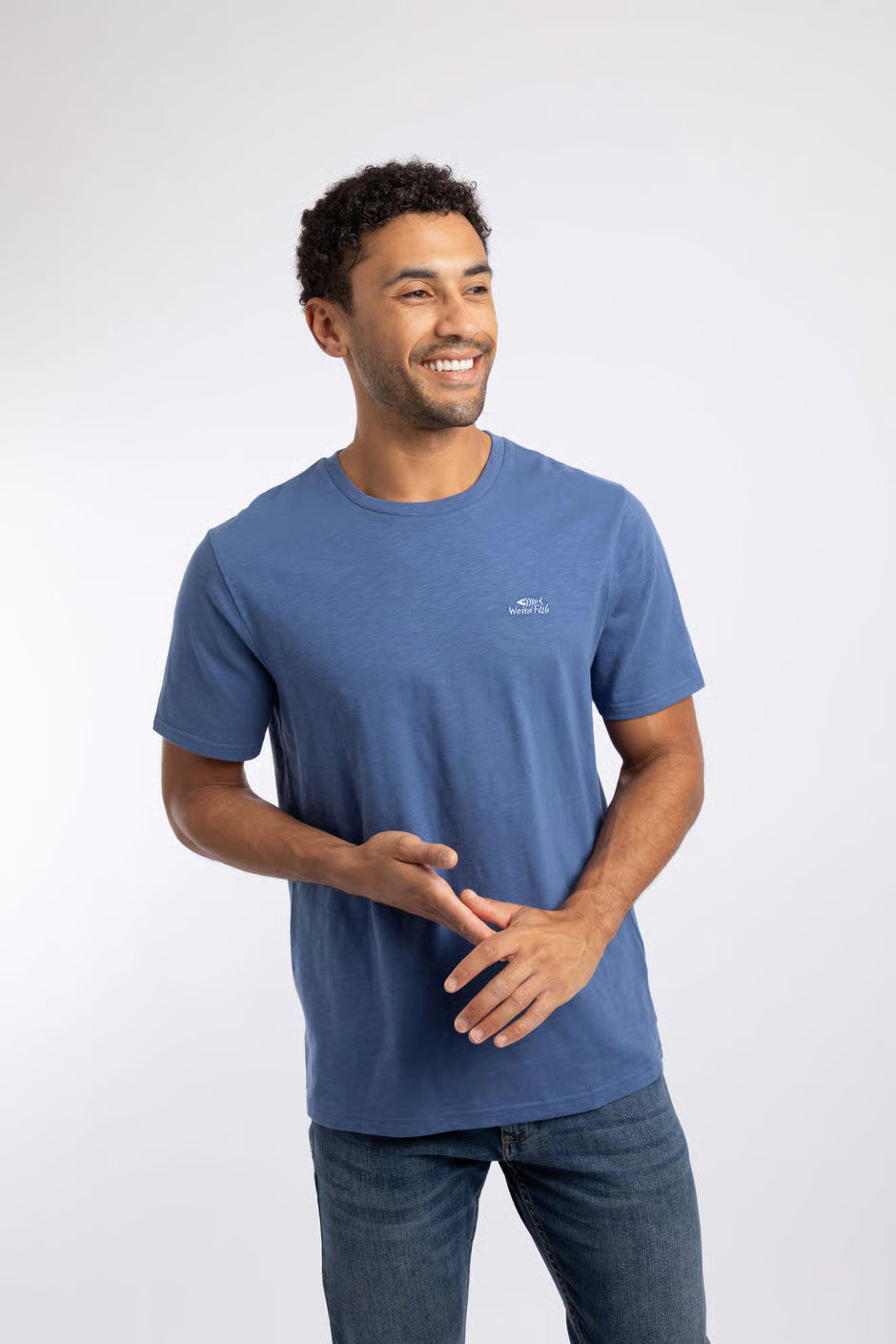Weird Fish Fished T-Shirt Faded Blue