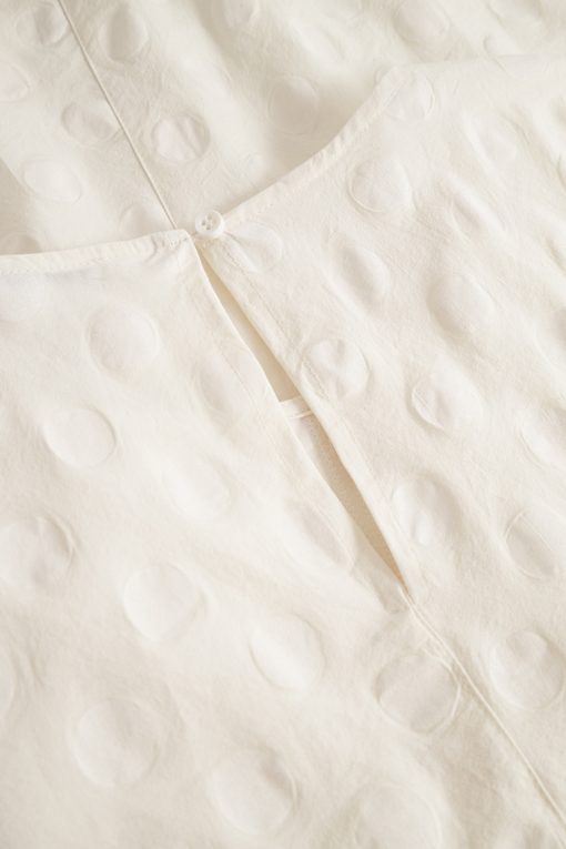 Elsewhere Loose Fit Cotton Top Off White