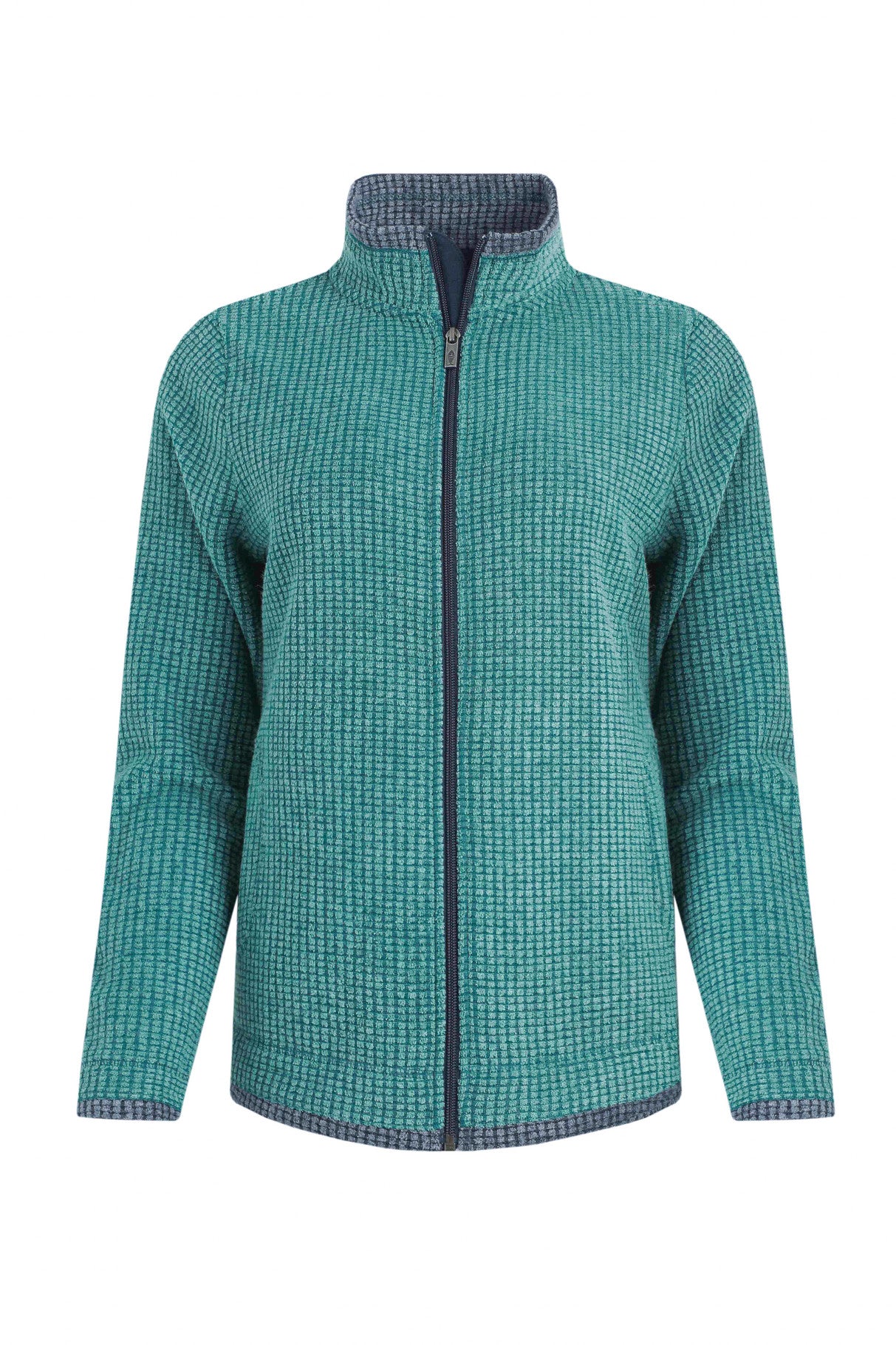Weird Fish Ariana Full Zip Grid Fleece Leaf Green
