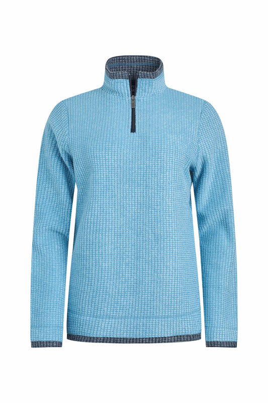 Weird Fish Beye 1/4 Zip Fleece Sky Blue