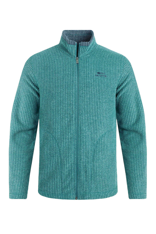 Weird Fish Shires Full Zip Grid Fleece Leaf Green