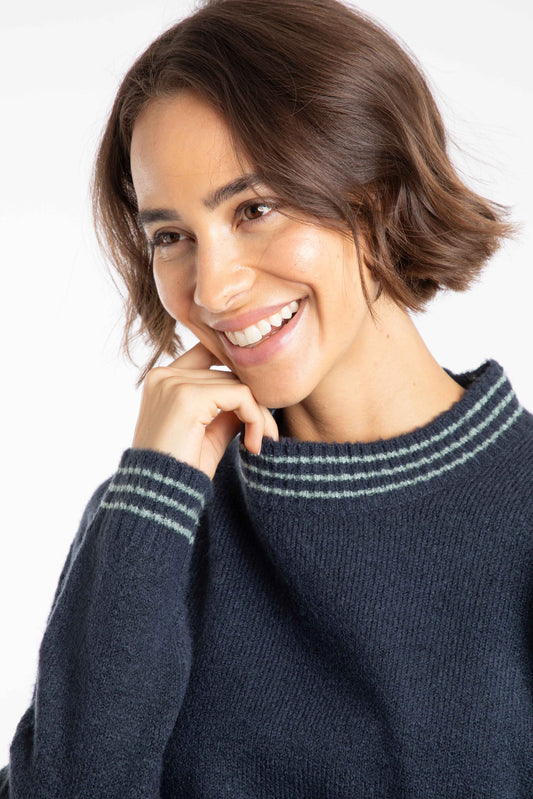 Weird Fish Dawkins Tipped Jumper Navy