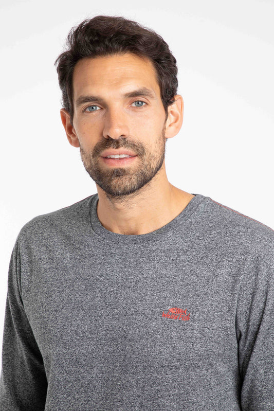 Weird Fish Fins Organic Cotton Long Sleeve Tee Ebony