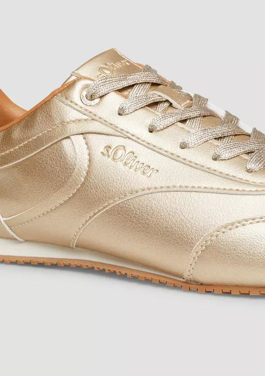 S.Oliver Sporty Lace Trainer Gold