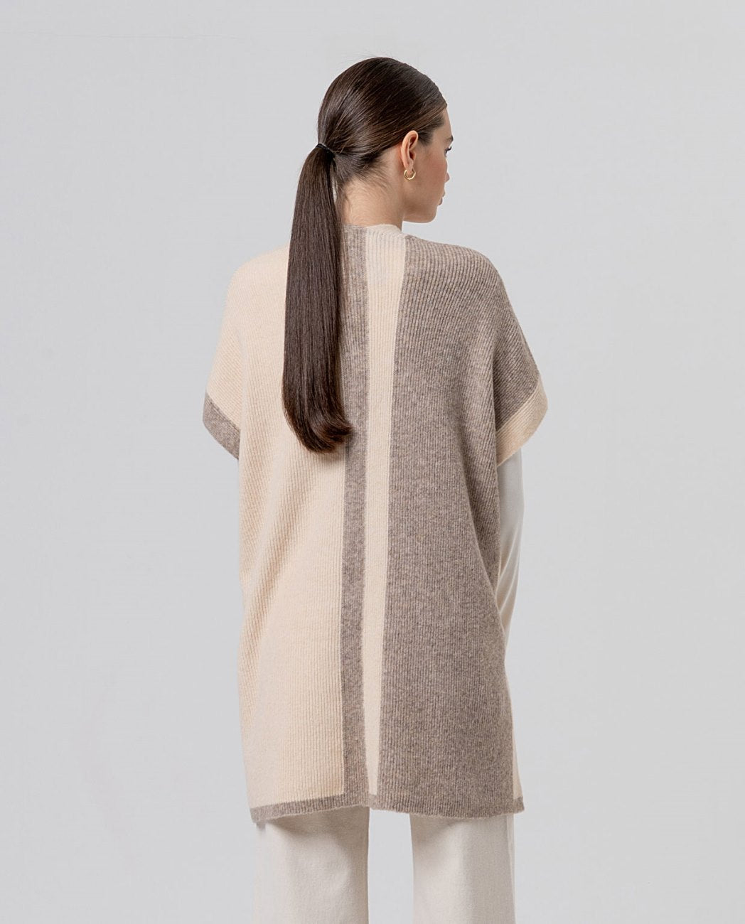 Surkana Knit Poncho Beige