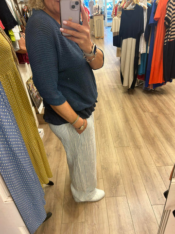 Marta Du Chateau Wide leg Trousers- Jeans Stripe