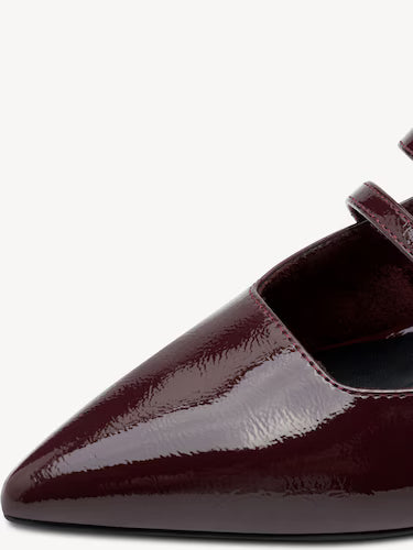 Marco Tozzi Slingback Heel Bordeaux Patent