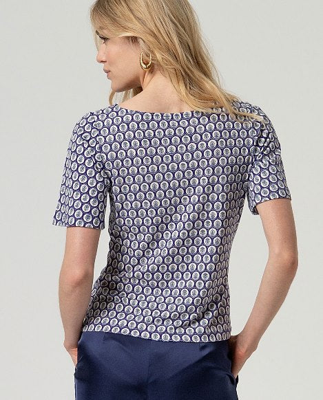 Surkana Boat Neck T-shirt Blue