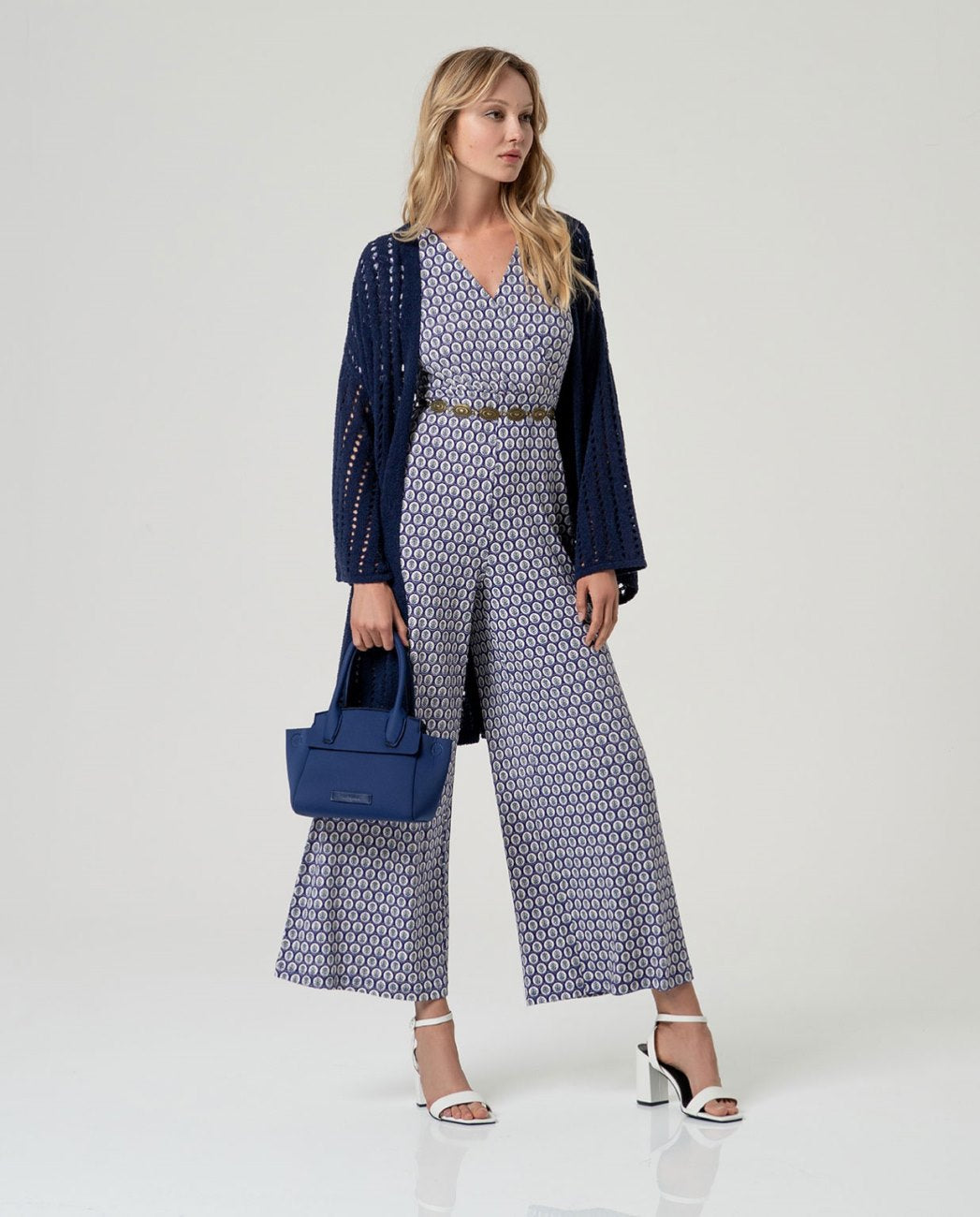 Surkana Cross Neck Jumpsuit Blue