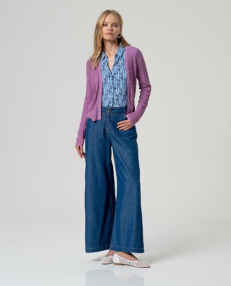 Surkana Wide Leg Trousers Blue Denim