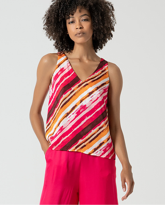 Surkana Satin V Neck Top