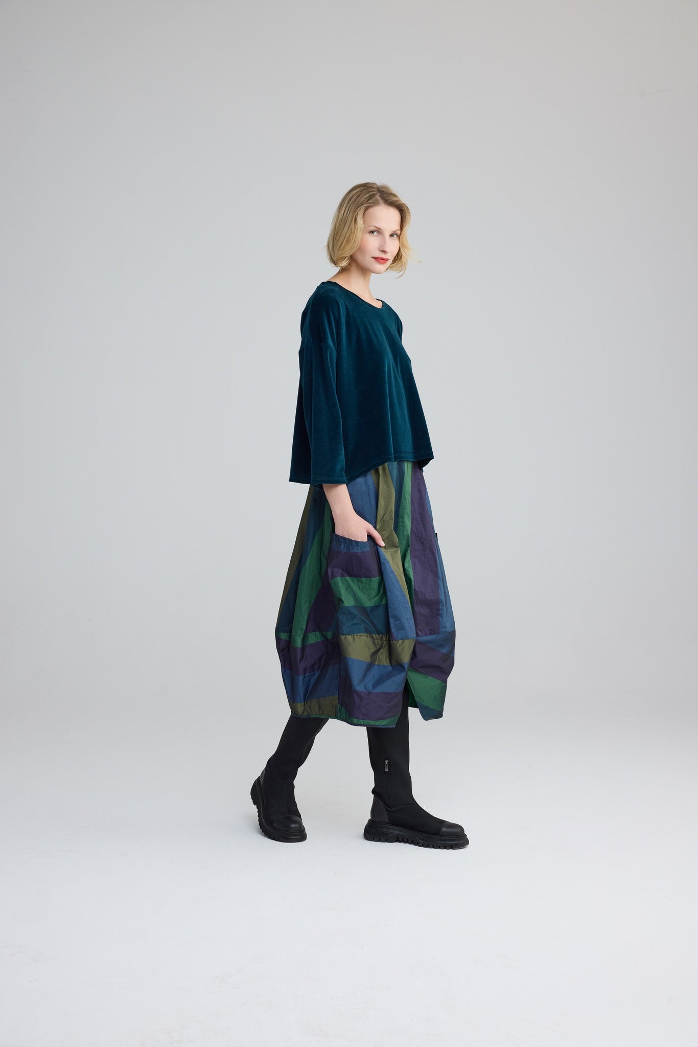 Luukaa Crimson Woven Skirt Blue