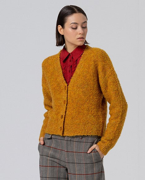 Surkana V-Neck Cardigan- Mustard