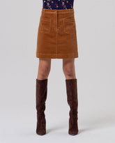 Surkana Mini skirt with patch pockets Toffee
