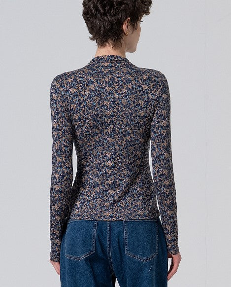 Surkana High Neck Top Blue