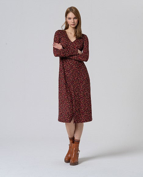 Surkana V-Neck Midi Dress Tile