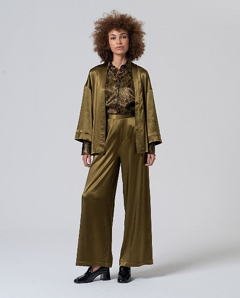 Surkana Satin Mid Rise Trousers