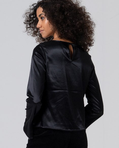 Sukana Satin Blouse Black