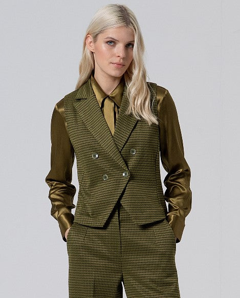 Surkana Houndstooth Vest Green