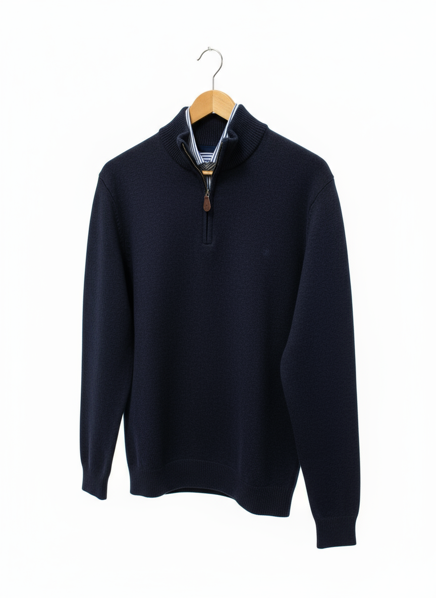 Benetti Franco 1/4 Zip Knit Navy