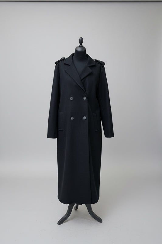 Peruzzi Long Wool Coat Black
