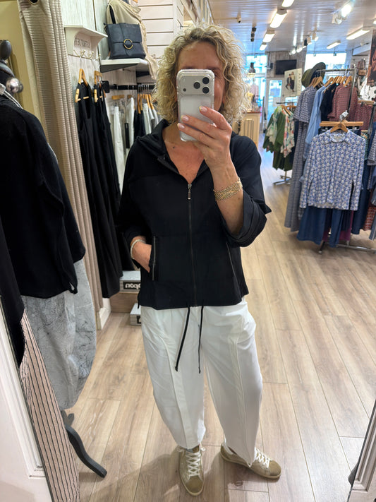 Naya Drawstring Hem Zip Jacket Black