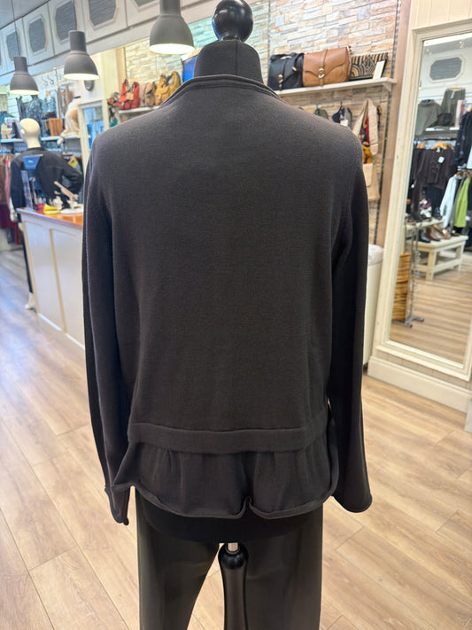 Amber & Moon Cardigan with Frills Brown