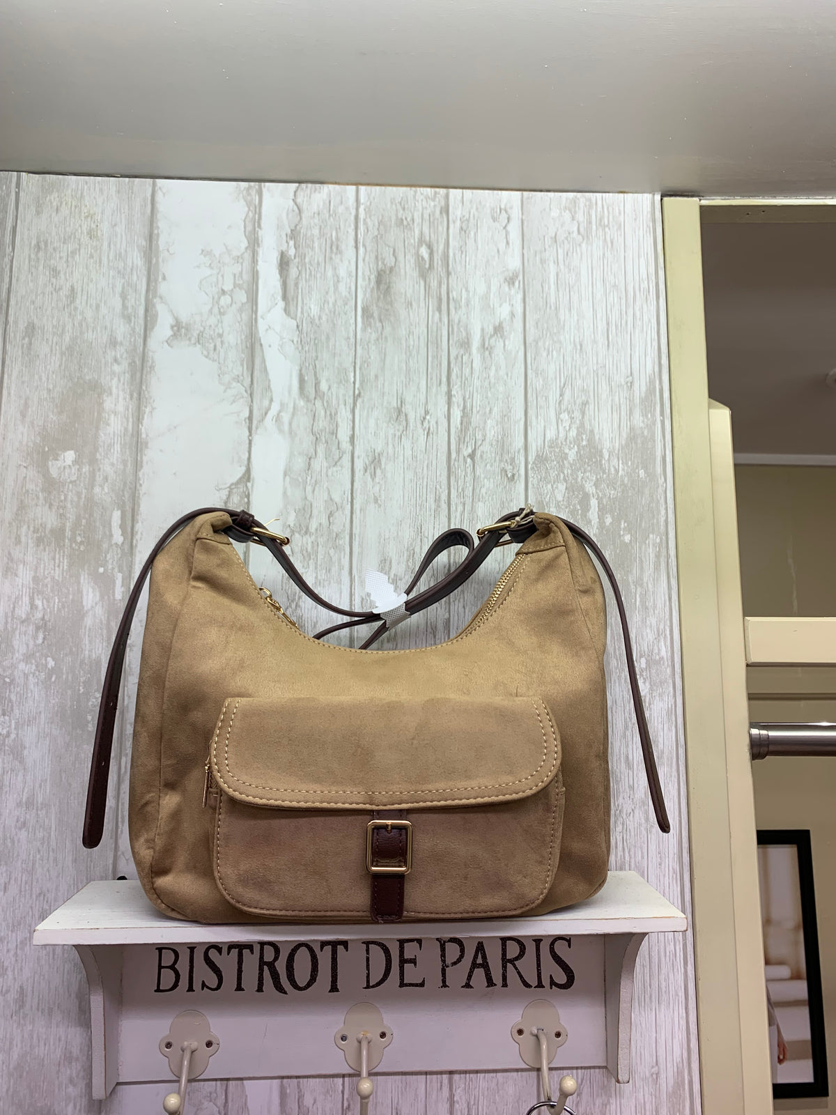 Suede Effect Pocket Cross Body Bag