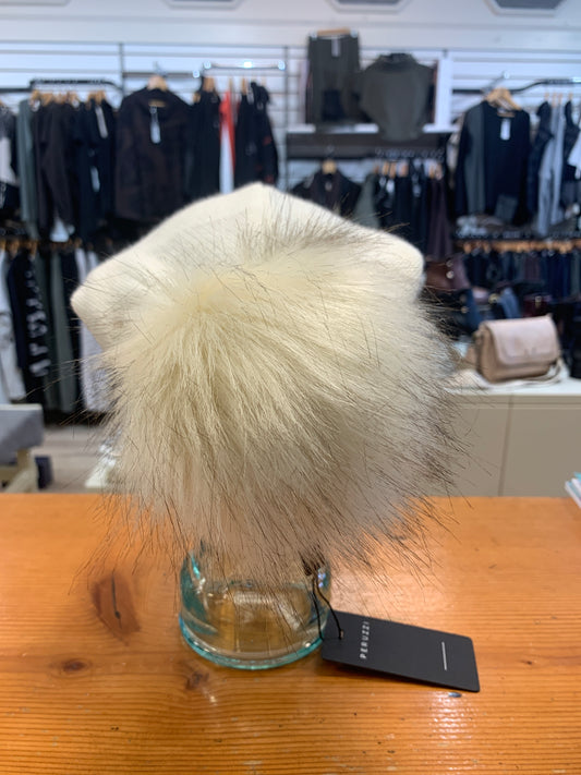 Peruzzi Raised Stripe Slouch Hat White