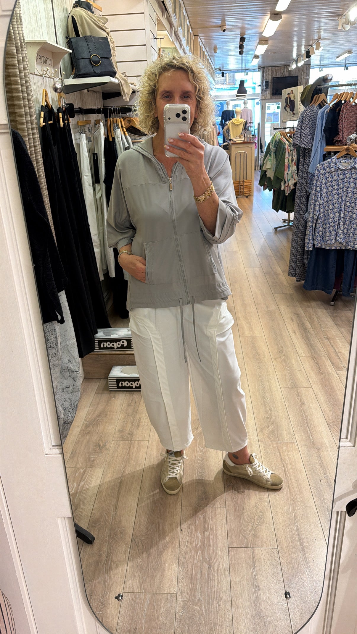 Naya Balloon Shape Trouser With Curve Panel White
