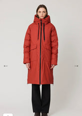 Tanta Rime Puffer Coat Red Ochre